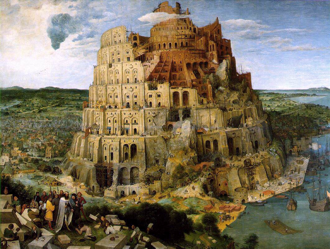 Dit schilderij uit 1563 heet de “toren van Babel” en is geschilderd door Pieter Brueghel de Oudere  
